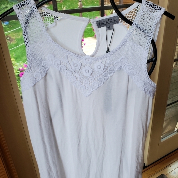 Joseph A White Scalloped Lace Sleeveless Sz. S Tank Top Tunic - Picture 2 of 11